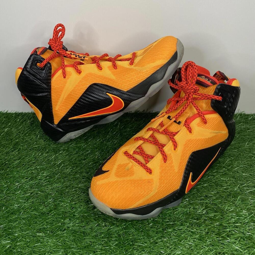 Nike LeBron 12 XII GS Laser Orange Shoes Sneakers 685181-830 Youth Size 5.5y